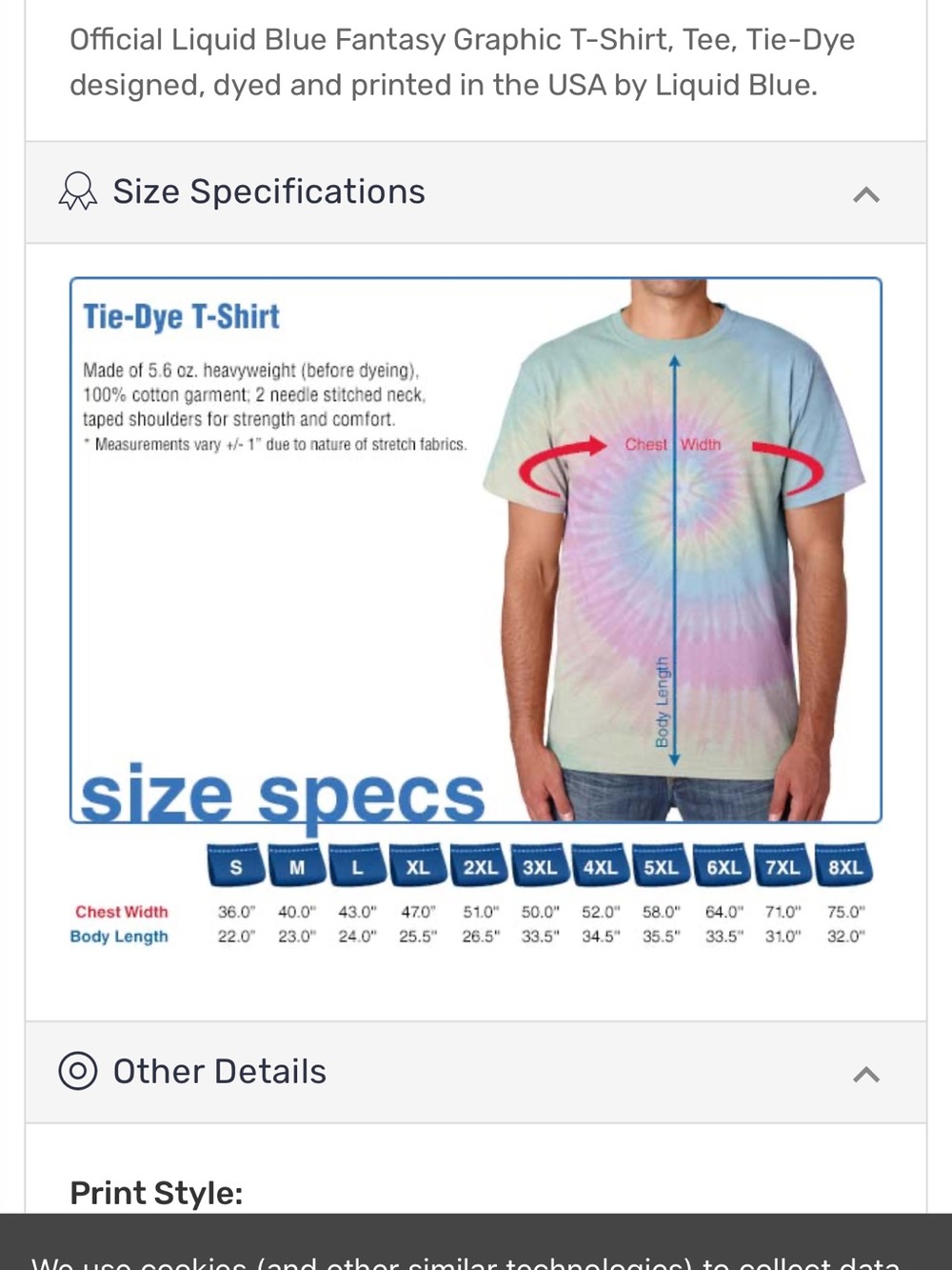 Liquid Blue Transcend Tie Dye T-Shirt - Picture 3 of 3